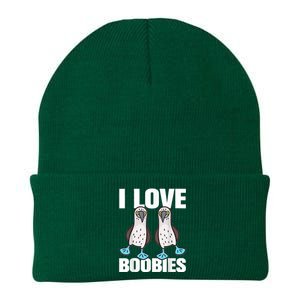 I Love Boobies Blue Footed Boobie Bird Funny Gift For Birdwatchers Knit Cap Winter Beanie