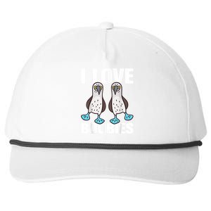 I Love Boobies Blue Footed Boobie Bird Funny Gift For Birdwatchers Snapback Five-Panel Rope Hat