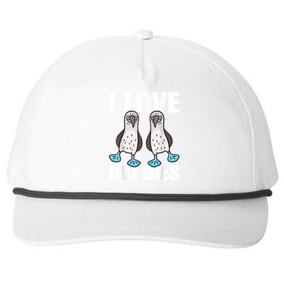 I Love Boobies Blue Footed Boobie Bird Funny Gift For Birdwatchers Snapback Five-Panel Rope Hat