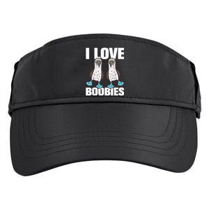 I Love Boobies Blue Footed Boobie Bird Funny Gift For Birdwatchers Adult Drive Performance Visor