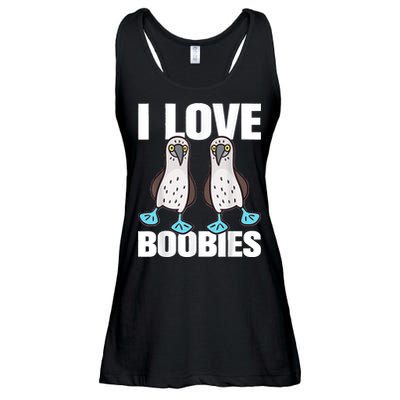 I Love Boobies Blue Footed Boobie Bird Funny Gift For Birdwatchers Ladies Essential Flowy Tank