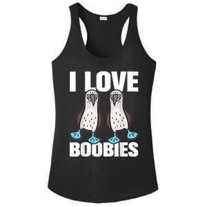 I Love Boobies Blue Footed Boobie Bird Funny Gift For Birdwatchers Ladies PosiCharge Competitor Racerback Tank