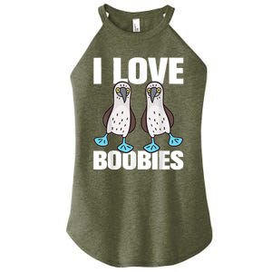 I Love Boobies Blue Footed Boobie Bird Funny Gift For Birdwatchers Women's Perfect Tri Rocker Tank