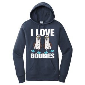 I Love Boobies Blue Footed Boobie Bird Funny Gift For Birdwatchers Women's Pullover Hoodie