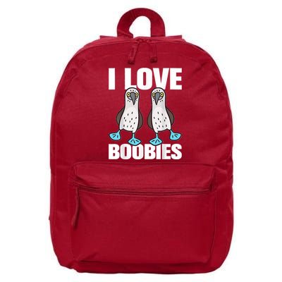 I Love Boobies Blue Footed Boobie Bird Funny Gift For Birdwatchers 16 in Basic Backpack