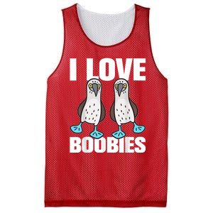 I Love Boobies Blue Footed Boobie Bird Funny Gift For Birdwatchers Mesh Reversible Basketball Jersey Tank