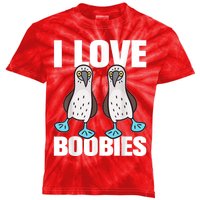 I Love Boobies Blue Footed Boobie Bird Funny Gift For Birdwatchers Kids Tie-Dye T-Shirt