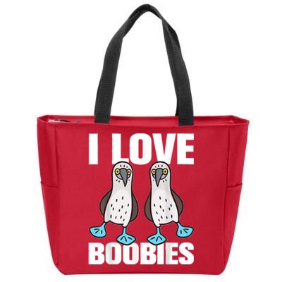 I Love Boobies Blue Footed Boobie Bird Funny Gift For Birdwatchers Zip Tote Bag