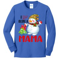 I Love Being A Mama Xmas Snow Scarf Christmas Lover Gift Kids Long Sleeve Shirt