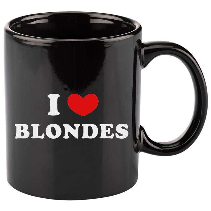I Love Blondes I Heart Blondes 11oz C Handle Ceramic Mug