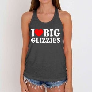 I Love Big Glizzies I Heart Hot Dog Lover Glizzy Gobbler Women's Knotted Racerback Tank