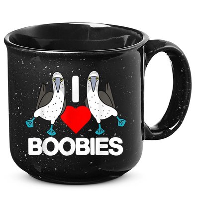 I Love Boobies Blue Footed Boobie Bird Funny I Heart Boobies 15oz Campfire Ceramic Mug