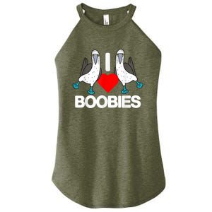 I Love Boobies Blue Footed Boobie Bird Funny I Heart Boobies Women's Perfect Tri Rocker Tank