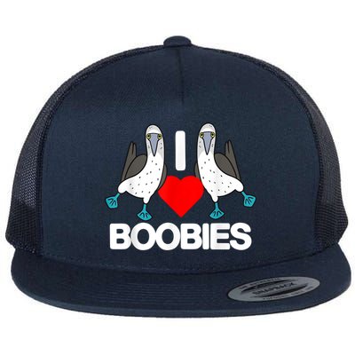 I Love Boobies Blue Footed Boobie Bird Funny I Heart Boobies Flatbill Hat