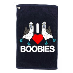 I Love Boobies Blue Footed Boobie Bird Funny I Heart Boobies Platinum Collection Golf Towel