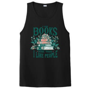 I Like Books More Than People Reading Teacher Book Nerds Gift PosiCharge Competitor Tank