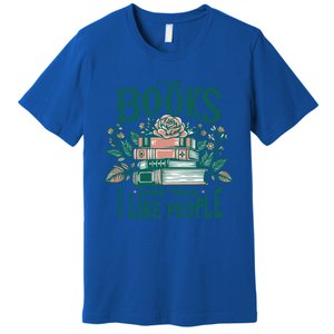 I Like Books More Than People Reading Teacher Book Nerds Gift Premium T-Shirt