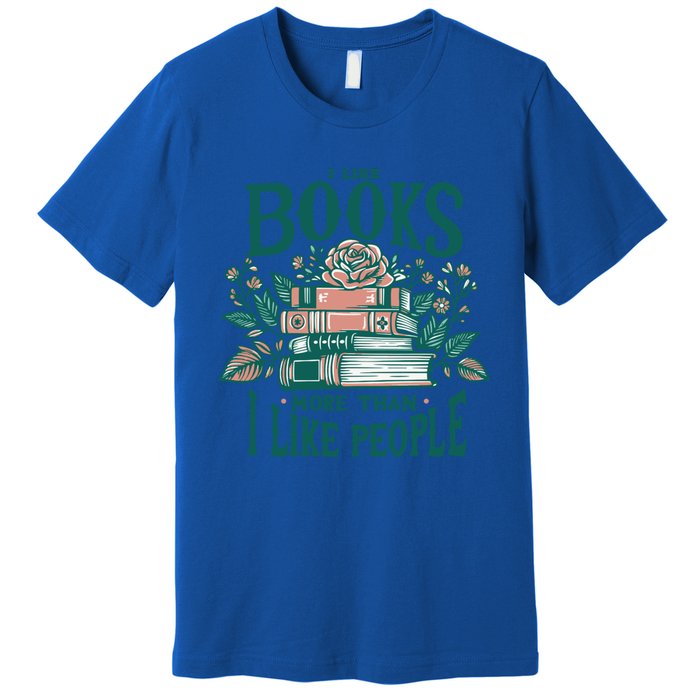 I Like Books More Than People Reading Teacher Book Nerds Gift Premium T-Shirt