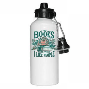 I Like Books More Than People Reading Teacher Book Nerds Gift Aluminum Water Bottle