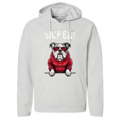 I Love Bulldog Proud Name Vintage Game Day Performance Fleece Hoodie