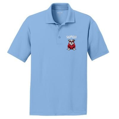 I Love Bulldog Proud Name Vintage Game Day PosiCharge RacerMesh Polo