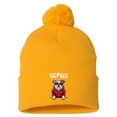 I Love Bulldog Proud Name Vintage Game Day Pom Pom 12in Knit Beanie