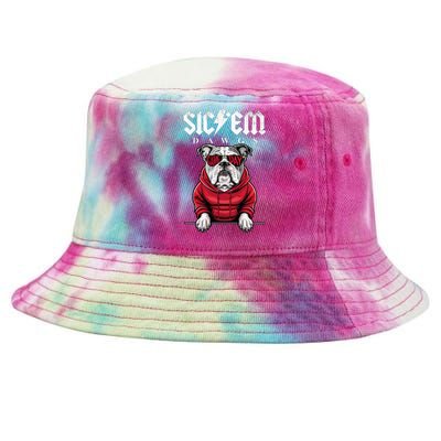 I Love Bulldog Proud Name Vintage Game Day Tie-Dyed Bucket Hat