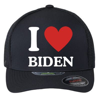 I Love Biden Flexfit Unipanel Trucker Cap