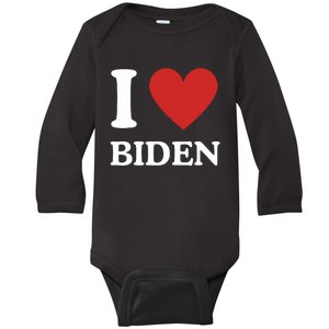 I Love Biden Baby Long Sleeve Bodysuit