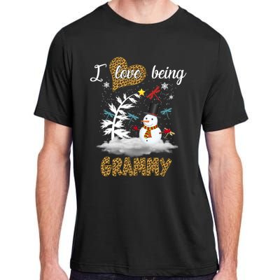 I Love Being A Grammy Snow Leopard Christmas Cool Gift Adult ChromaSoft Performance T-Shirt