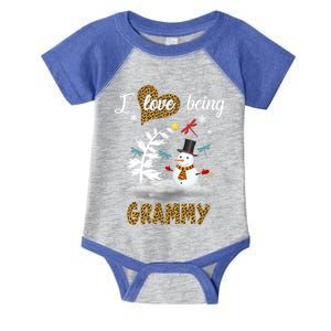 I Love Being A Grammy Snow Leopard Christmas Cool Gift Infant Baby Jersey Bodysuit