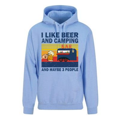 I Like Beer And Camping And Maybe 3 People Drink And Camping Unisex Surf Hoodie