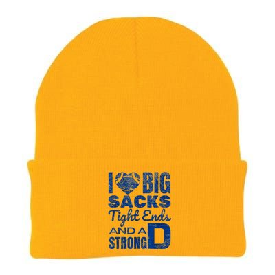 I Love Big Sacks Tight Ends And Strong D Funny Football Knit Cap Winter Beanie