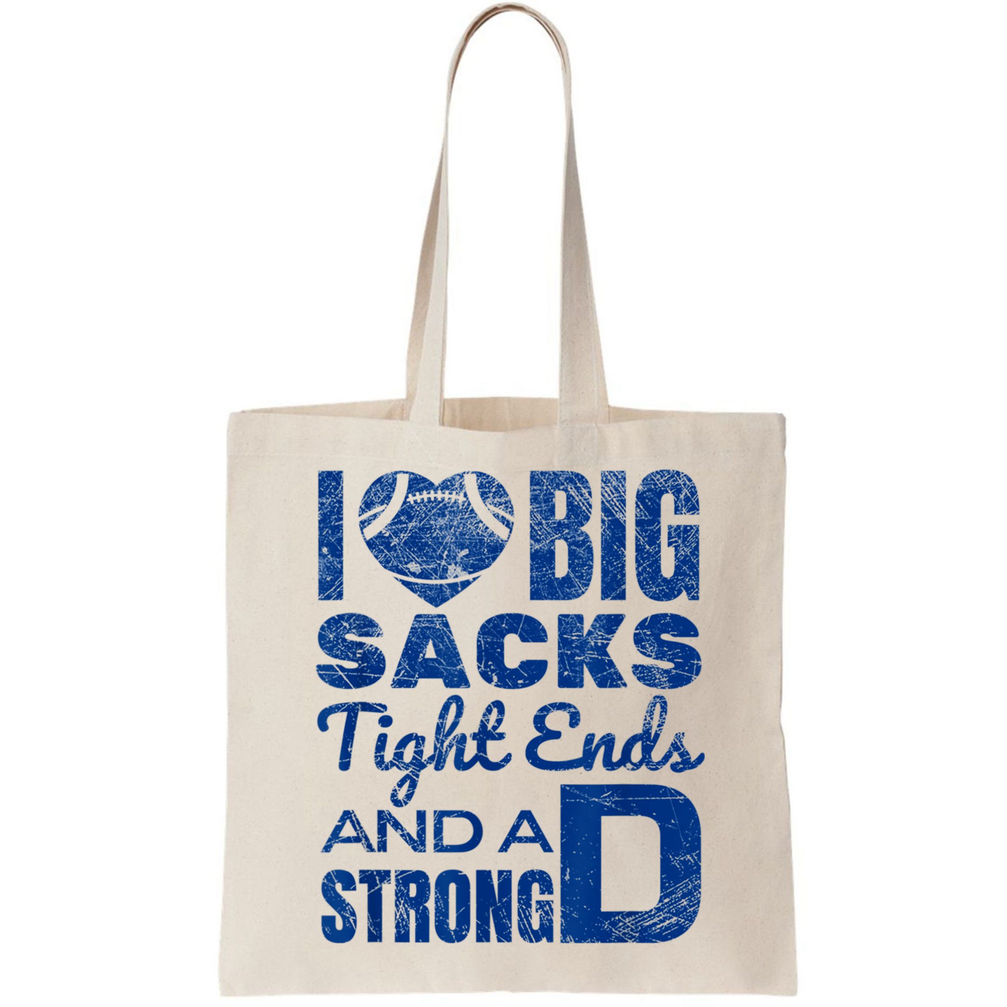 I Love Big Sacks Tight Ends And Strong D Funny Football Bag