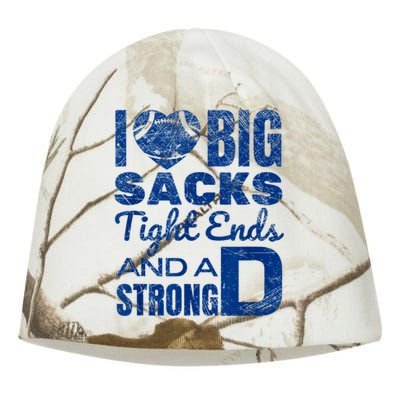 I Love Big Sacks Tight Ends And Strong D Funny Football Kati - Camo Knit Beanie