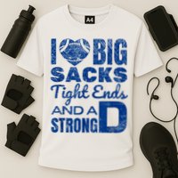 I Love Big Sacks Tight Ends And Strong D Funny Football Cooling Performance Crew T-Shirt