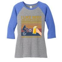 I Like Beer And Mountain Bikes And Maybe 3 People Funny Gift Women's Tri-Blend 3/4-Sleeve Raglan Shirt