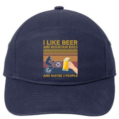 I Like Beer And Mountain Bikes And Maybe 3 People Funny Gift 7-Panel Snapback Hat