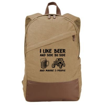 I Like Beer And Side By Side And Maybe 3 People Sxs Utv Cotton Canvas Backpack