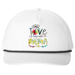 I Love Being Called Mema Sunflower Mothers Day Gift Snapback Five-Panel Rope Hat