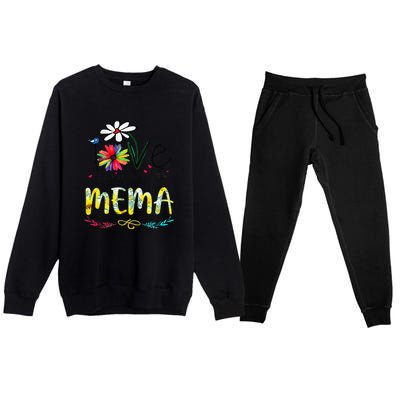 I Love Being Called Mema Sunflower Mothers Day Gift Premium Crewneck Sweatsuit Set