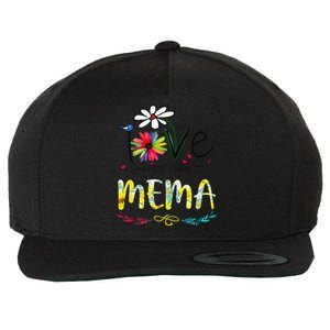 I Love Being Called Mema Sunflower Mothers Day Gift Wool Snapback Cap