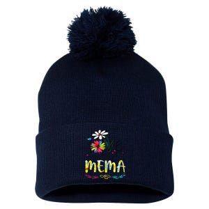 I Love Being Called Mema Sunflower Mothers Day Gift Pom Pom 12in Knit Beanie