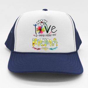 I Love Being Called Mema Sunflower Mothers Day Gift Trucker Hat