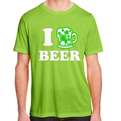 I Love Beer Lover St Patricks Day Irish Shamrock Adult ChromaSoft Performance T-Shirt