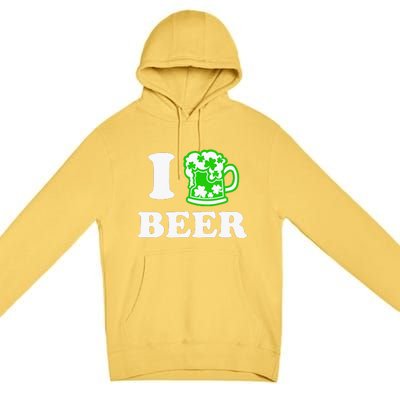 I Love Beer Lover St Patricks Day Irish Shamrock Premium Pullover Hoodie