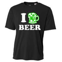 I Love Beer Lover St Patricks Day Irish Shamrock Cooling Performance Crew T-Shirt