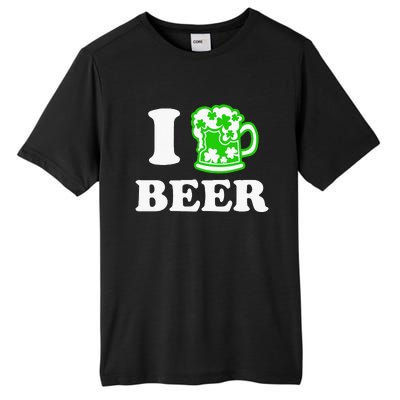 I Love Beer Lover St Patricks Day Irish Shamrock Tall Fusion ChromaSoft Performance T-Shirt