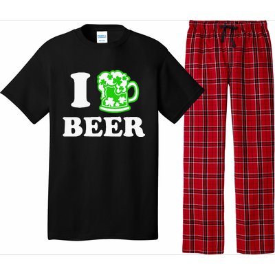 I Love Beer Lover St Patricks Day Irish Shamrock Pajama Set