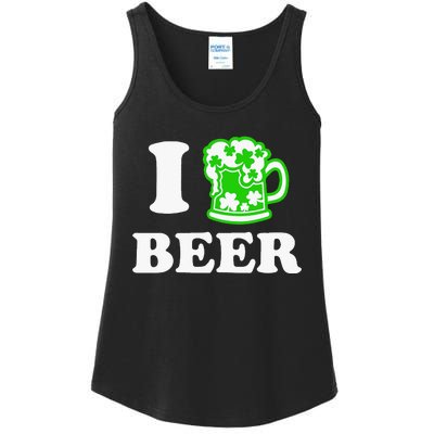 I Love Beer Lover St Patricks Day Irish Shamrock Ladies Essential Tank